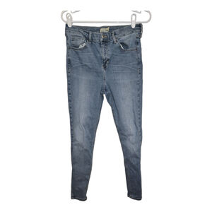 Topshop Jami Moto High Rise Skinny Jeans W32 L32 Light Blue